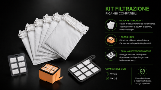 Kit Folletto sacchetti,filtri e profumi compatibili VK135 vk136