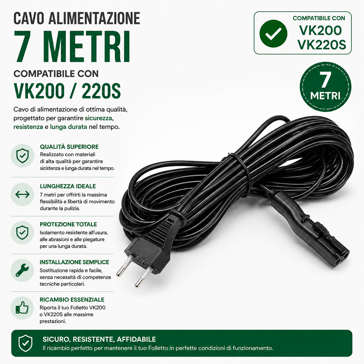 CAVO ALIMETAZIONE PER FOLLETTO VK 200 /220S