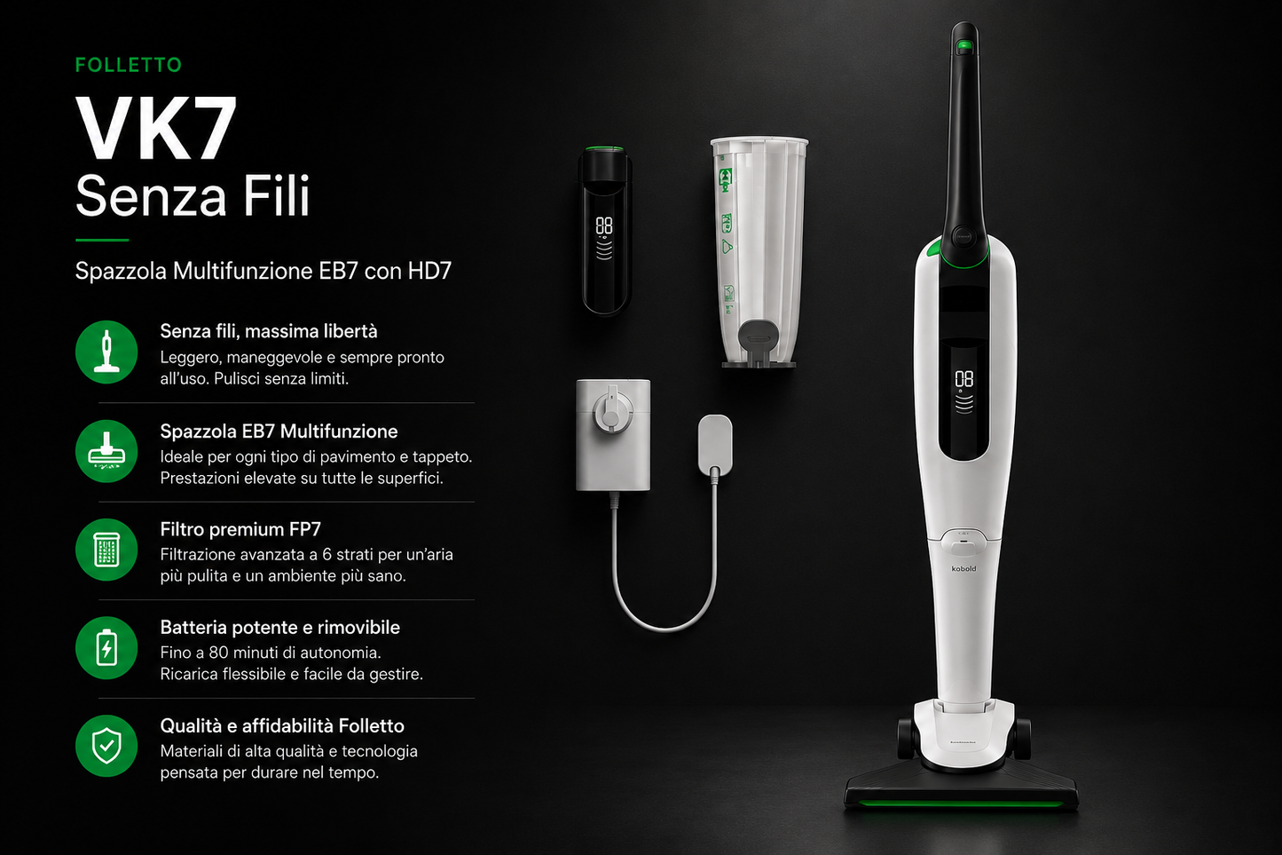 Folletto VK7S senza fili Vorwerk espositivo di fiera