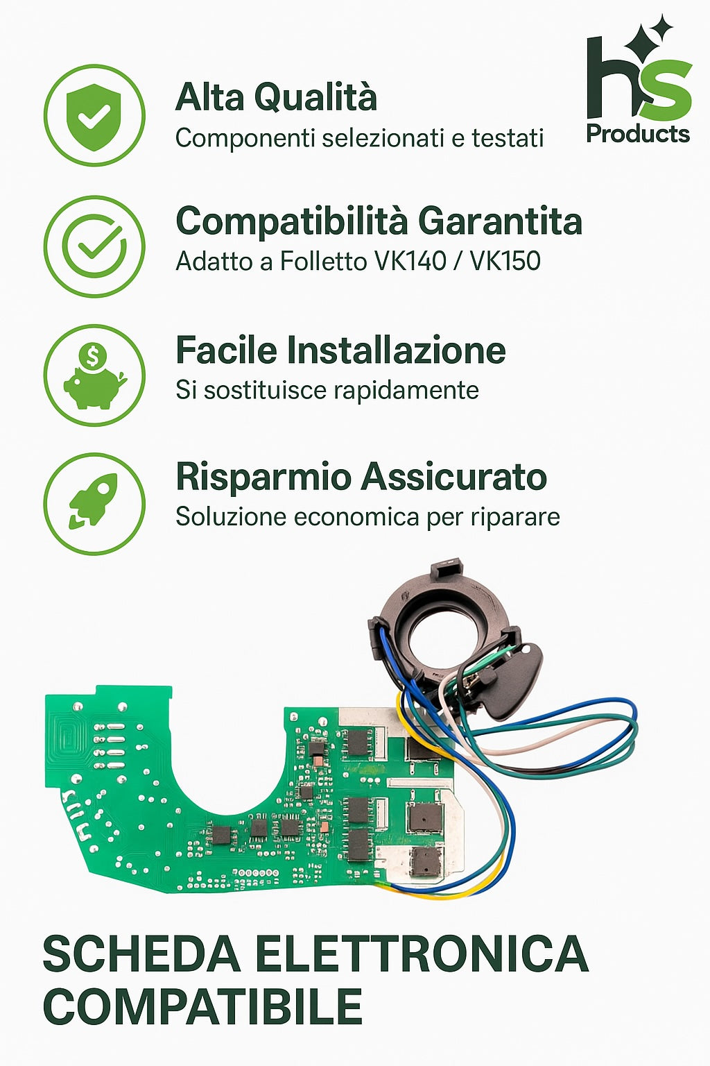 Scheda Elettronica Compatibile per Aspirapolvere Folletto VK140 VK150 – Alta Qualità