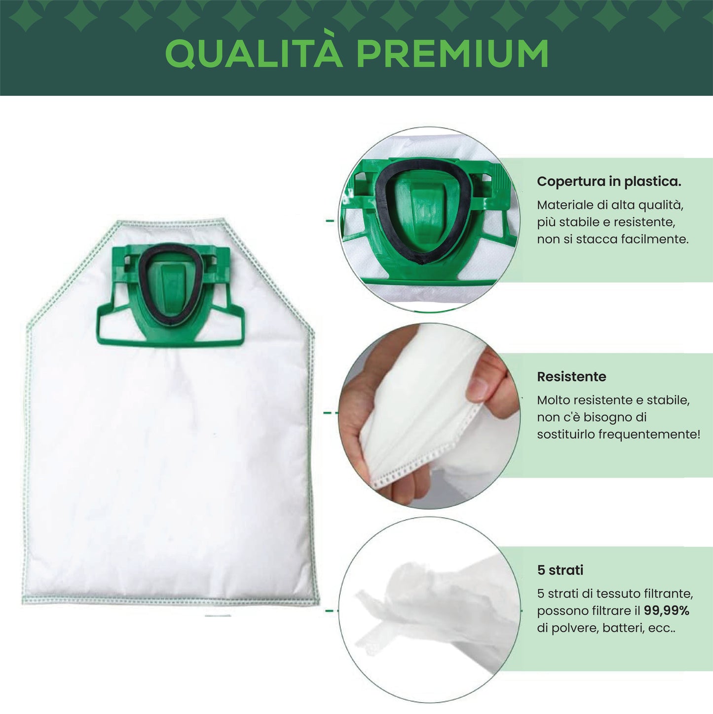 Sacchetti compatibili aspirapolvere folletto vorwerk vk200 vk220s