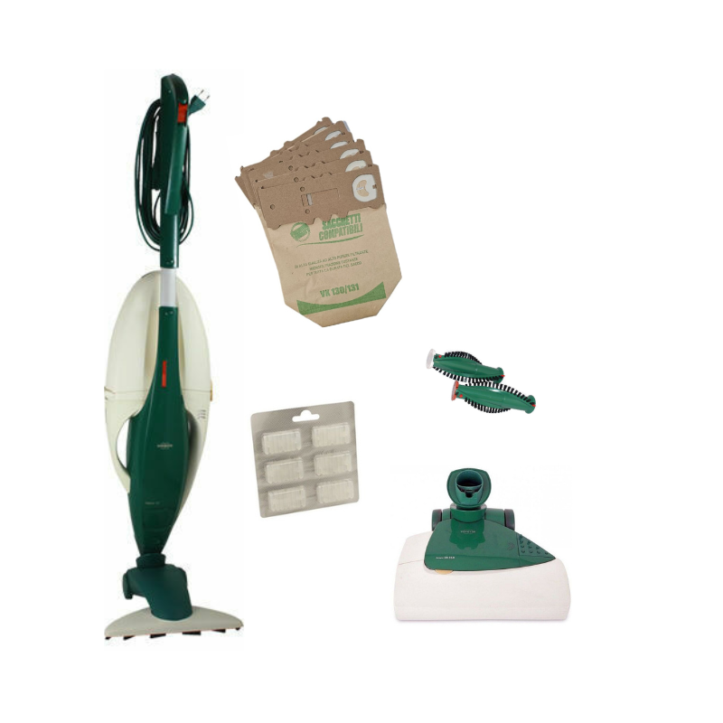 ASPIRAPOLVERE VORWERK FOLLETTO VK130 CON SPAZZOLA HD35 CON RUOTE PIU' BATTITAPPETO EB350 RIGENERATO