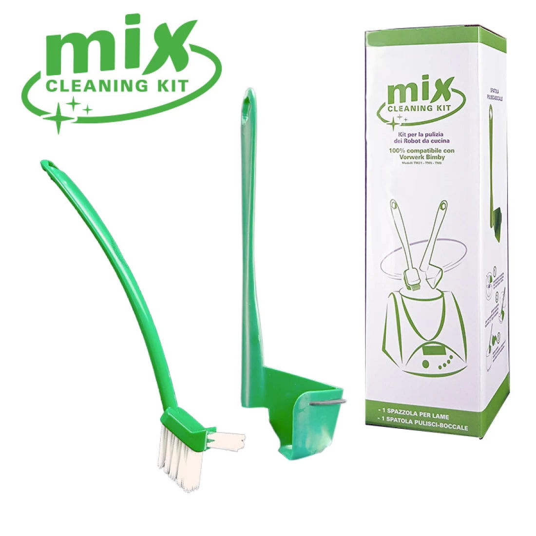 KIT SPAZZOLA PULIZIA BOCCALE E LAME VORWERK BIMBY TM31 TM5 TM6 compatibile