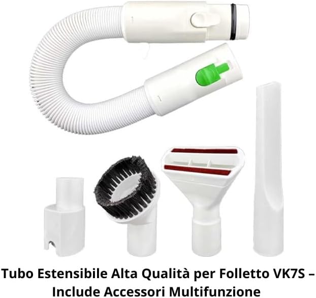 Tubo Estensibile Alta Qualità per Folletto VK7S – Include Accessori Multifunzione – Compatibilità Garantita con Vorwerk VK7 Serie