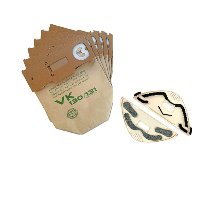 Kit Folletto sacchetti, sottospazzola compatibili vk130 vk131