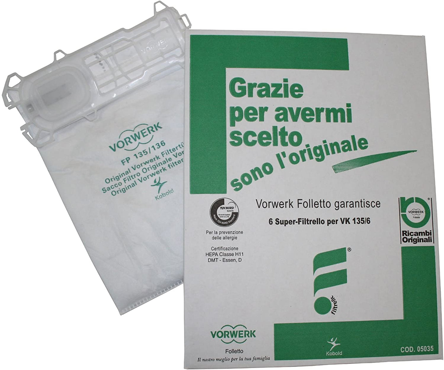Sacchetti originali aspirapolvere folletto vorwerk VK135-VK136