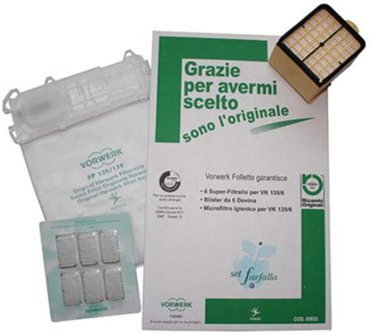 Kit Folletto sacchetti, filtri e profumi Originale VK135-VK136
