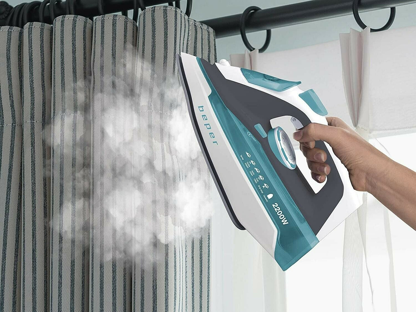 Beper Ferro da Stiro Senza Fili 2200 W Piastra Ceramica Bianco/Ottanio Cordless