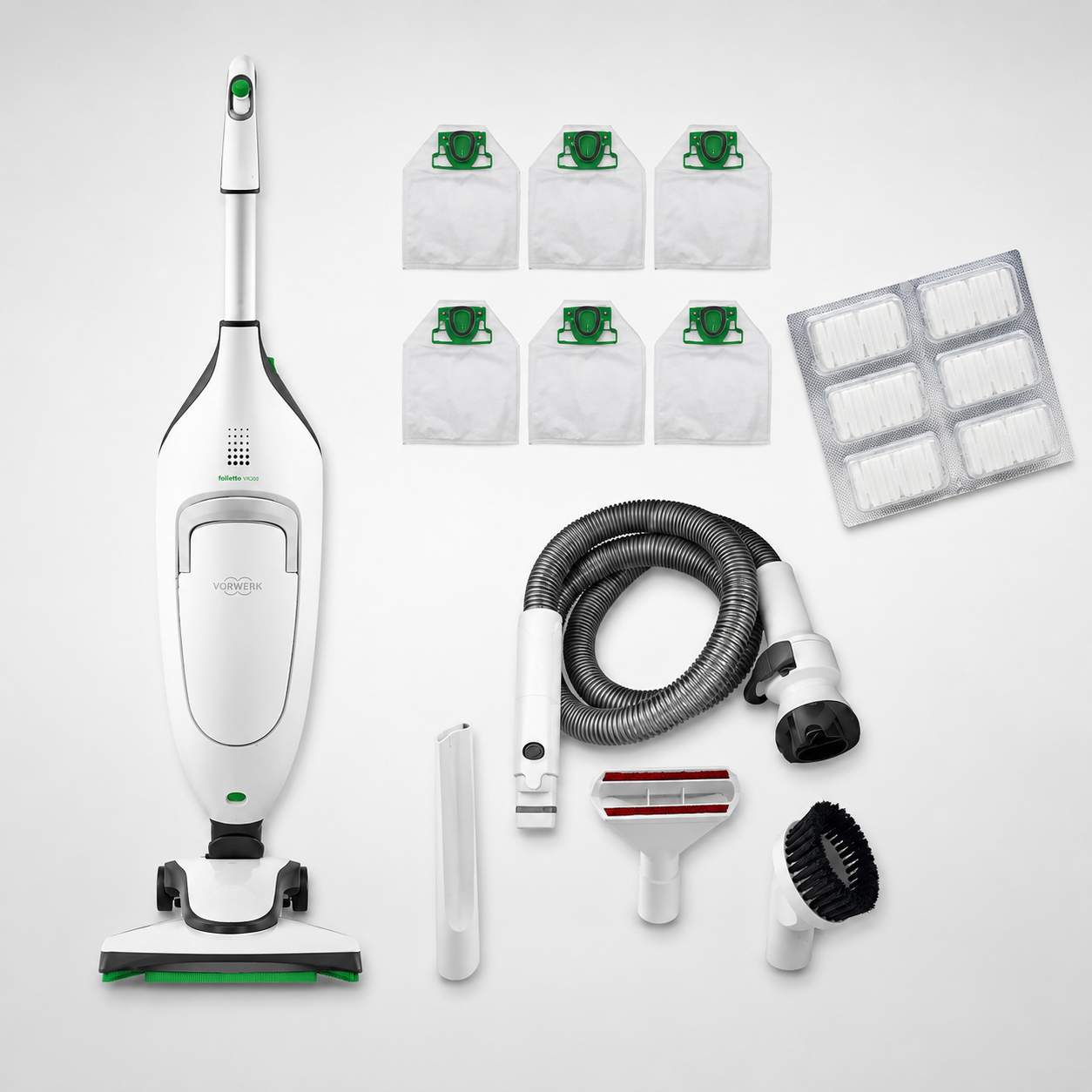 ASPIRAPOLVERE  VORWERK FOLLETTO VK220S CON HD65 + TUBO CON ACCESSORI RIGENERATO