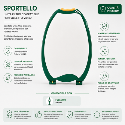 Sportello Unità Filtro Compatibile per Folletto VK140 – Porta Sacchetto di Qualità Premium