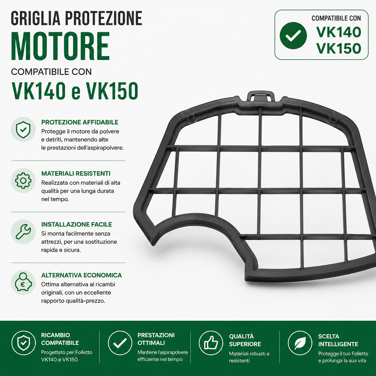 Griglia protezione  motore  compatibile per folletto vk140 vk150