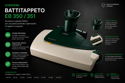 BATTITAPPETO FOLLETTO EB 350 351 PER FOLLETTO VK 130/131 VK135/136 VK140/150 VK200/220S. RICONDIZIONATO