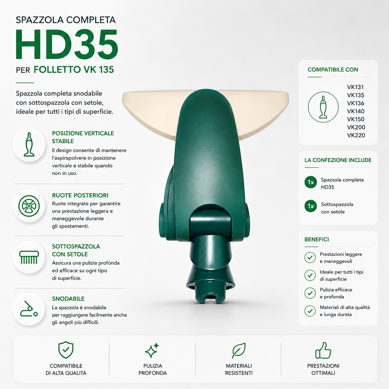 HD35 SPAZZOLA CON RUOTE COMPATBILE