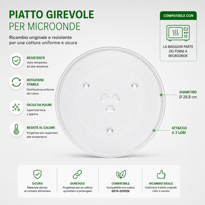 Piatto Girevole per Microonde 28,8 cm Compatibile Samsung DE74-20102D