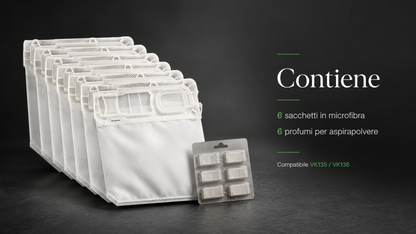 Kit Folletto sacchetti e profumi compatibili VK135 VK136