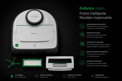 Robot aspirapolvere Folletto VR300. RICONDIZIONATO