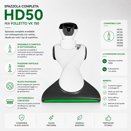 HD50 SPAZZOLA  CON RUOTE  COMPATIBILE