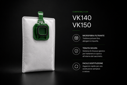 Sacchetti compatibili aspirapolvere folletto vorwerk VK140 VK150