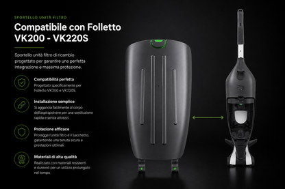 Sportello Unità Filtro Compatibile per Folletto VK200/VK220s – Porta Sacchetto di Ricambio Premium – Accessorio Aspirapolvere