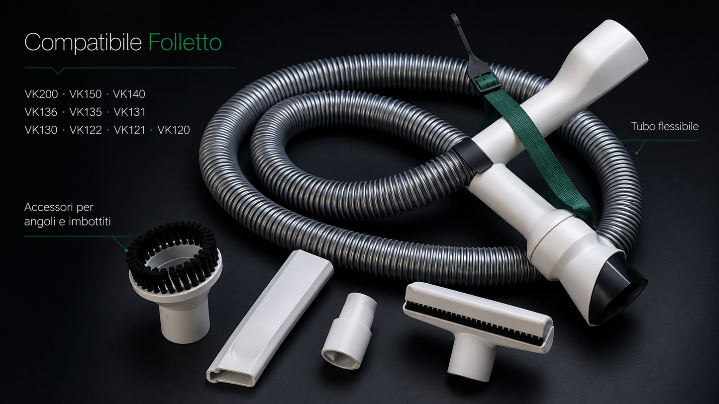 TUBO+KIT ACCESORI PER FOLLETTO VK200/VK220S VK135/VK136/VK130/VK131 /VK120/VK121/VK122
