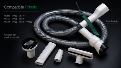 TUBO+KIT ACCESORI PER FOLLETTO VK200/VK220S VK135/VK136/VK130/VK131 /VK120/VK121/VK122
