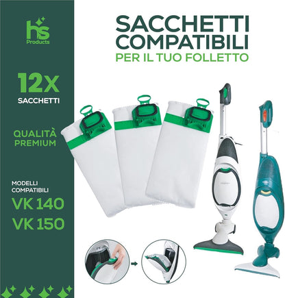 Sacchetti compatibili aspirapolvere folletto vorwerk VK140 VK150