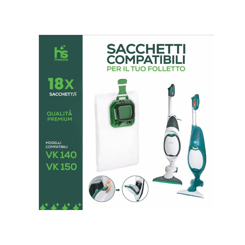 Sacchetti compatibili aspirapolvere folletto vorwerk VK140 VK150