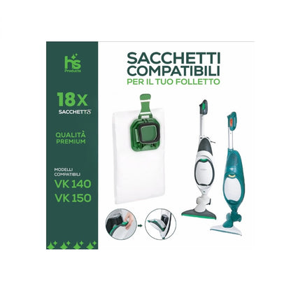Sacchetti compatibili aspirapolvere folletto vorwerk VK140 VK150