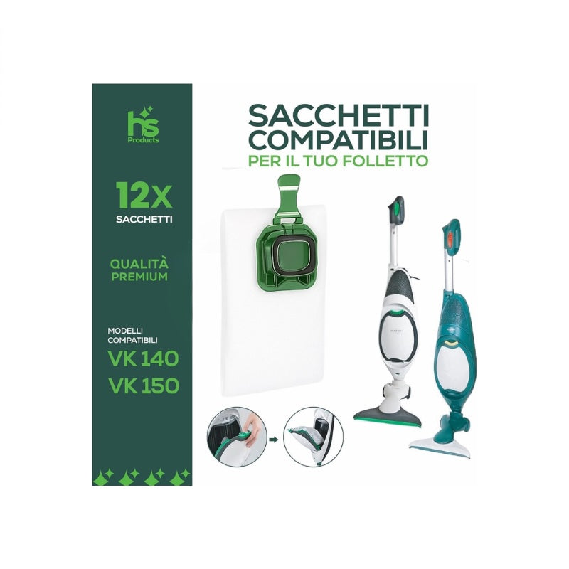 Sacchetti compatibili aspirapolvere folletto vorwerk VK140 VK150