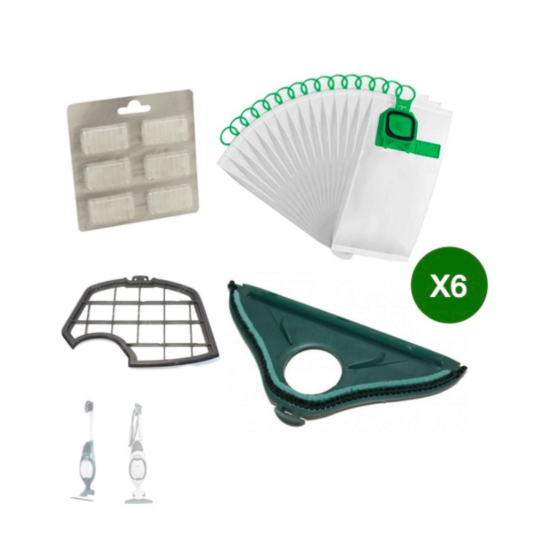 Kit Folletto sacchetti in microfibra con profumi griglia protezione motore setola compatibile pervk140 vk150