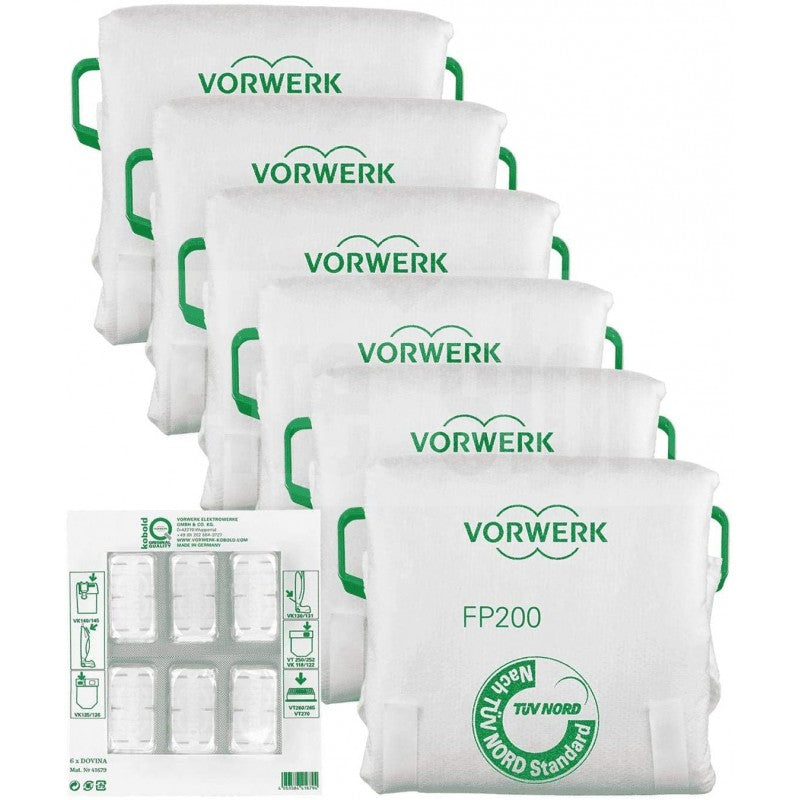 Sacchetti folletto vk 200 vk 220 s con 12 sacchetti profumi e 2 filtri  vk220s compatibile